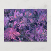 Chrysanthemum Blume Abstraktes Lila Violett Postkarte (Vorderseite)