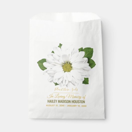 Chrysanthemum Blume Beerdigung Gedenkstätte Geschenktütchen (Vorderseite)