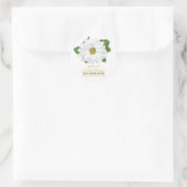 Chrysanthemum Blume Beerdigung Gedenkstätte Runder Aufkleber (Tasche)