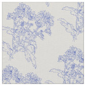 Chrysanthemum Blume Blaue Kontur zeichnend Gewebe Stoff (Nahaufnahme)
