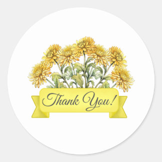 Chrysanthemum Blume Blumendanke Runder Aufkleber