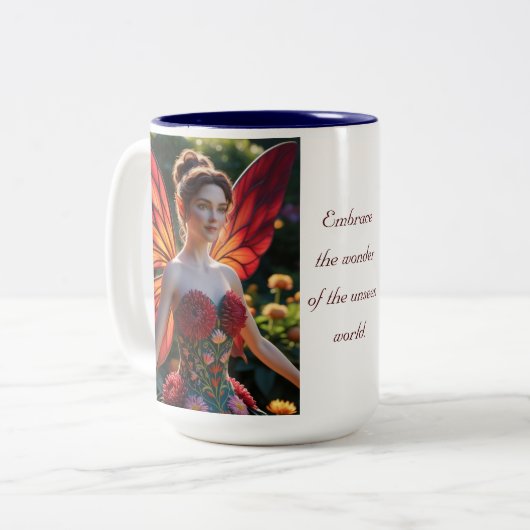 Chrysanthemum Blume Fairy Zweifarbige Tasse (Vorderseite Links)