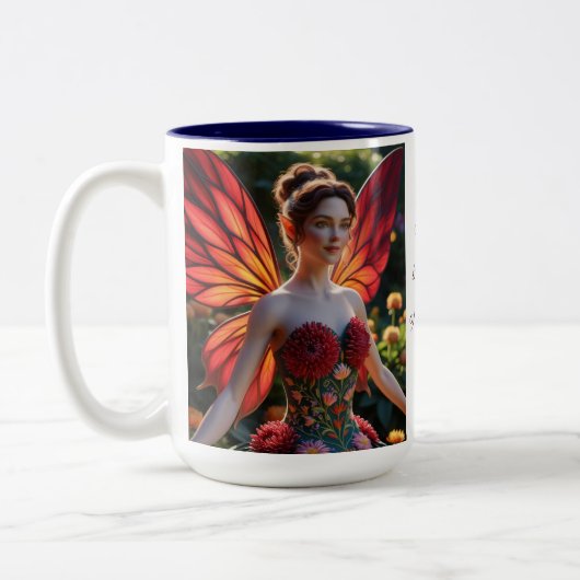 Chrysanthemum Blume Fairy Zweifarbige Tasse (Links)