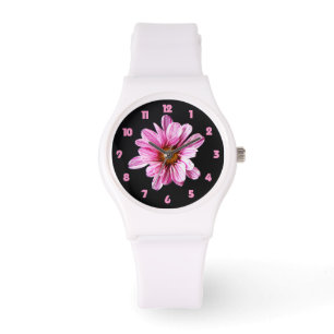 Chrysanthemum Blume Fett Rosa Zahlen Frauen könne Armbanduhr