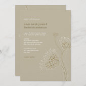 Chrysanthemum Blume Floral Elegante Hochzeit Einladung (Vorne/Hinten)