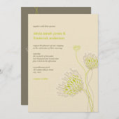 Chrysanthemum Blume Floral Elegante Hochzeit Einladung (Vorne/Hinten)