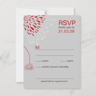 Chrysanthemum Blume Floral Elegante Hochzeit UAWG RSVP Karte