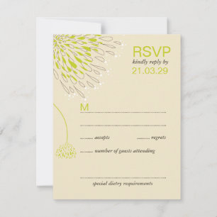 Chrysanthemum Blume Floral Elegante Hochzeit UAWG RSVP Karte