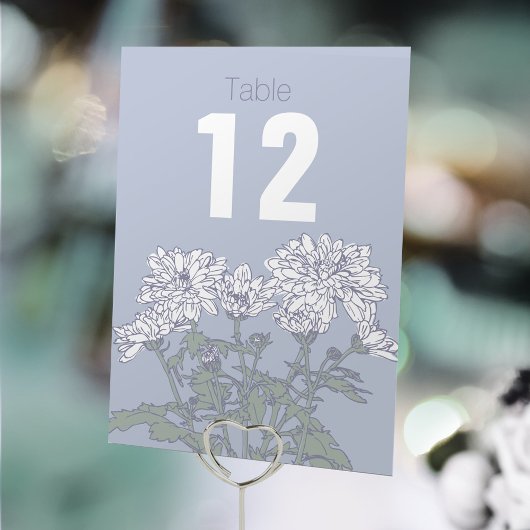 Chrysanthemum Blume Hochzeit Tischnummern
