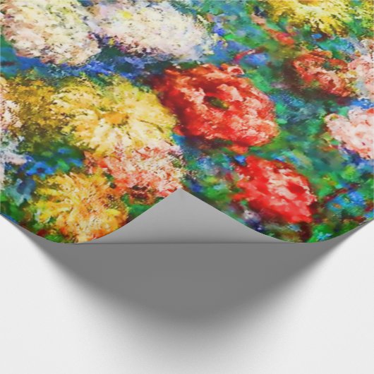 Chrysanthemum Blume im Vase Monet Fine Art Geschenkpapier (Ecke)