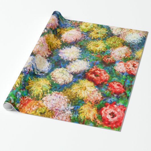 Chrysanthemum Blume im Vase Monet Fine Art Geschenkpapier (Ungerollt)