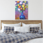 Chrysanthemum Blume im Vase Monet Fine Art Leinwanddruck (Insitu (Schlafzimmer))