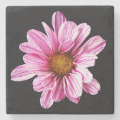 Chrysanthemum Blume Küstenercnm Steinuntersetzer (Vorderseite)