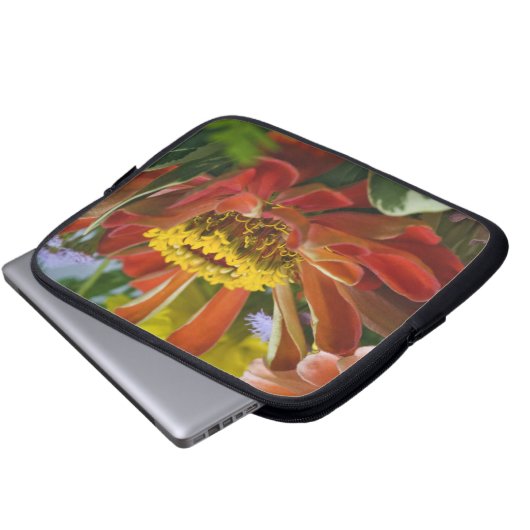 Chrysanthemum-Blume Laptopschutzhülle (Vorne Knopf)