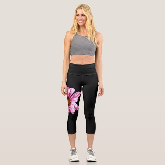 Chrysanthemum Blume lecapcnm Capri Leggings (Vorderseite)