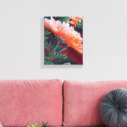 Chrysanthemum-Blume Leinwanddruck (Insitu (Wohnzimmer))