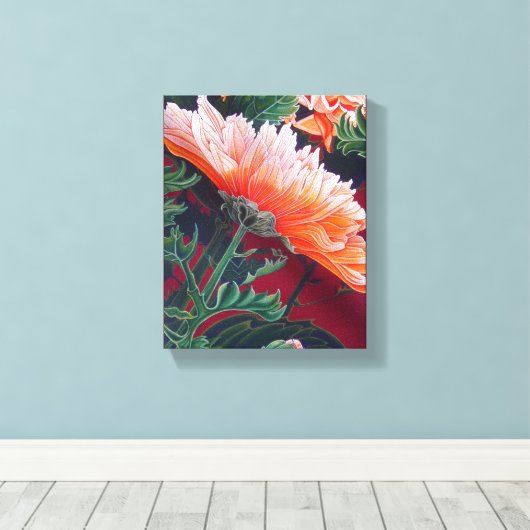 Chrysanthemum-Blume Leinwanddruck (Insitu (Holzboden))