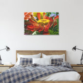 Chrysanthemum-Blume Leinwanddruck (Insitu (Schlafzimmer))