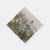 Chrysanthemum Blume (Mädchen im Garten) Serviette (Ecke)