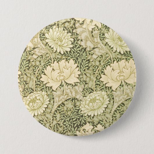 Chrysanthemum Blume Pattern (von William Morris) Button (Vorderseite)