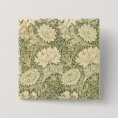 Chrysanthemum Blume Pattern (von William Morris) Button (Vorderseite)