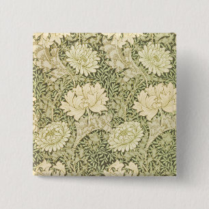 Chrysanthemum Blume Pattern (von William Morris) Button