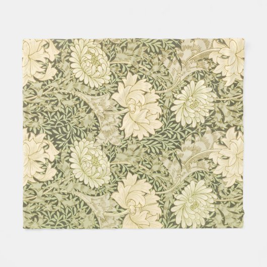 Chrysanthemum Blume Pattern (von William Morris) Fleecedecke (Vorderseite (Horizontal))