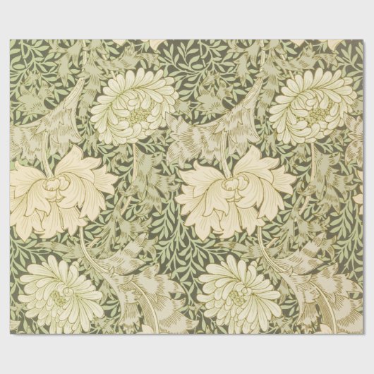 Chrysanthemum Blume Pattern (von William Morris) Geschenkpapier (Flach)