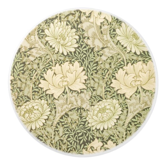 Chrysanthemum Blume Pattern (von William Morris) Keramikknauf (Vorderseite)