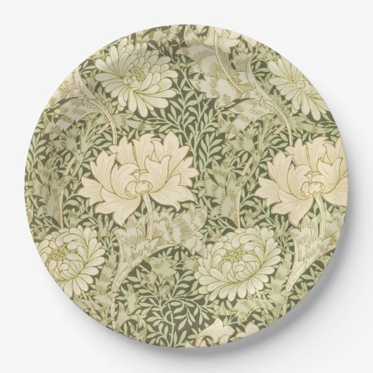 Chrysanthemum Blume Pattern (von William Morris) Pappteller (Vorderseite)