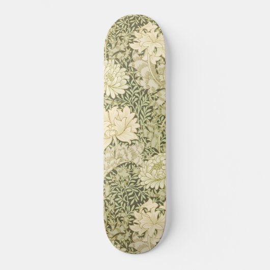 Chrysanthemum Blume Pattern (von William Morris) Skateboard (Vorderseite)
