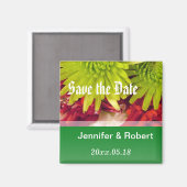 Chrysanthemum-Blume Save the Date Magnet (Vorderseite/Rückseite)