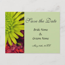 chrysanthemum Blume Save the Date Postkarte. Ankündigungspostkarte