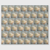 Chrysanthemum Blume und Kerzen Hochzeiten Geschenkpapier (Flach)