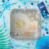 Chrysanthemum Blume und Kerzen Hochzeiten Pappteller (Party)