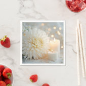 Chrysanthemum Blume und Kerzen Hochzeiten Serviette (Beispiel)