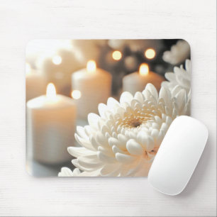 Chrysanthemum Blume und Kerzen Mousepad