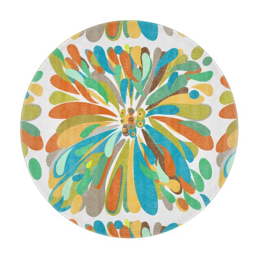 Chrysanthemum Bold farbenfroh Schneidebrett (Vorderseite)