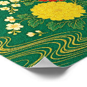 Chrysanthemum Breeze mit goldenen Fans Poster (Ecke)