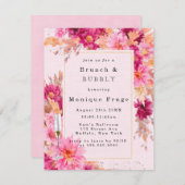 Chrysanthemum Brunch & Bubbly Einladung (Vorne/Hinten)