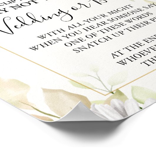 Chrysanthemum Clothespin Brautparty-Spielzeichen Poster (Ecke)