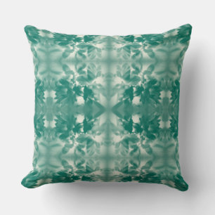 Chrysanthemum Digital Geometric Design - Aqua Kissen