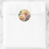 Chrysanthemum Elegante Blume Runder Aufkleber (Tasche)
