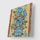 Chrysanthemum Elegy Quadratische Wanduhr (Winkel)