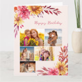 Chrysanthemum Fall Floral 5 Foto Geburtstag Karte (Vorderseite)