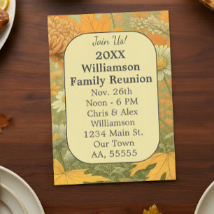 Chrysanthemum Family Wiedersehen Card Feiertagskarte