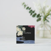Chrysanthemum, fließendes Wasser, Schönheitssalon Quadratische Visitenkarte (Stehend Vorderseite)