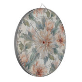 Chrysanthemum Flowers Watercolor Botanical Pattern Dartscheibe (Vorderseite Links)