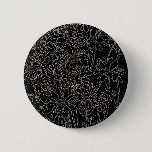 Chrysanthemum Garden Blume Art Button (Vorderseite)