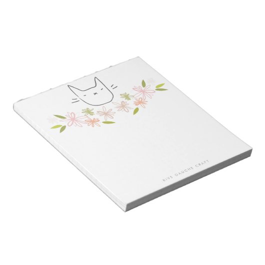 Chrysanthemum Garden Cat Notepad Notizblock (angewinkelt)